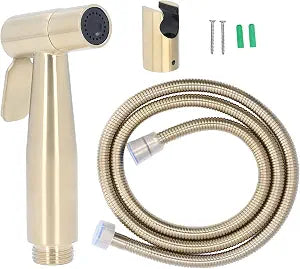 Toilet Bidet Sprayer, Stainless Steel Pressure Widely Used Handheld Bidet Sprayer Space Saving for Hotel for Bathroom for Toilet(A brushed gold)