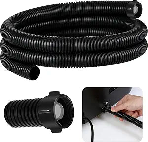 Dehumidifier Drain Hose 3/4 Inches FHT Connection with Rust-Resistant PE Connectors Cuttable Drainage Pipe Replacement Hose for Most Brand of Dehumidifiers, 5 Feet Black