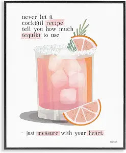 Measure with Your Heart Fruit Humor, 11 x 14 Inch Framed Gicle Print