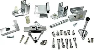 Harris Hardware TP1100 Toilet Partition Die Cast Zamac Complete Inswing Door Hardware Set, 1 in. Door 1-1/4 in. Pilaster