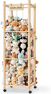 Stuffed Animal Zoo Organizer with Wheels  Extra Large Plush Storage Cage, Stuffed Animal Holder & Stuffed Animal Storage for Kids Bedroom and Playroom