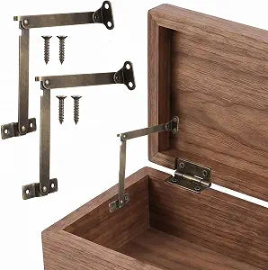 2PCS Lid Support Hinge, Toy Box Hinges Antique Bronze Folding Lid Support Hinges for Wooden Boxes Jewelry Cases Displayfurniture Cabinet Cupboard