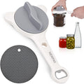 Jar Opener for Weak Hands, Seniors & Arthritis - Adjustable 4-in-1 Bottle & Can Opener with Non-Slip Pad - for Large Pickle Jars, Soda, Wine - Left-Handed & Kid-Friendly, Dishwasher Safe