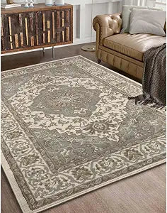 Superior Glendale Indoor Runner Rug, Floral Medallion, 3'x5', Green