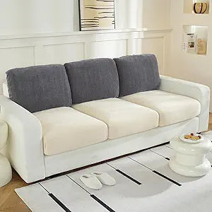 WEYOND Couch Cushion Covers L Shaped Sectional, 3PC Back Covers, Dark Grey
