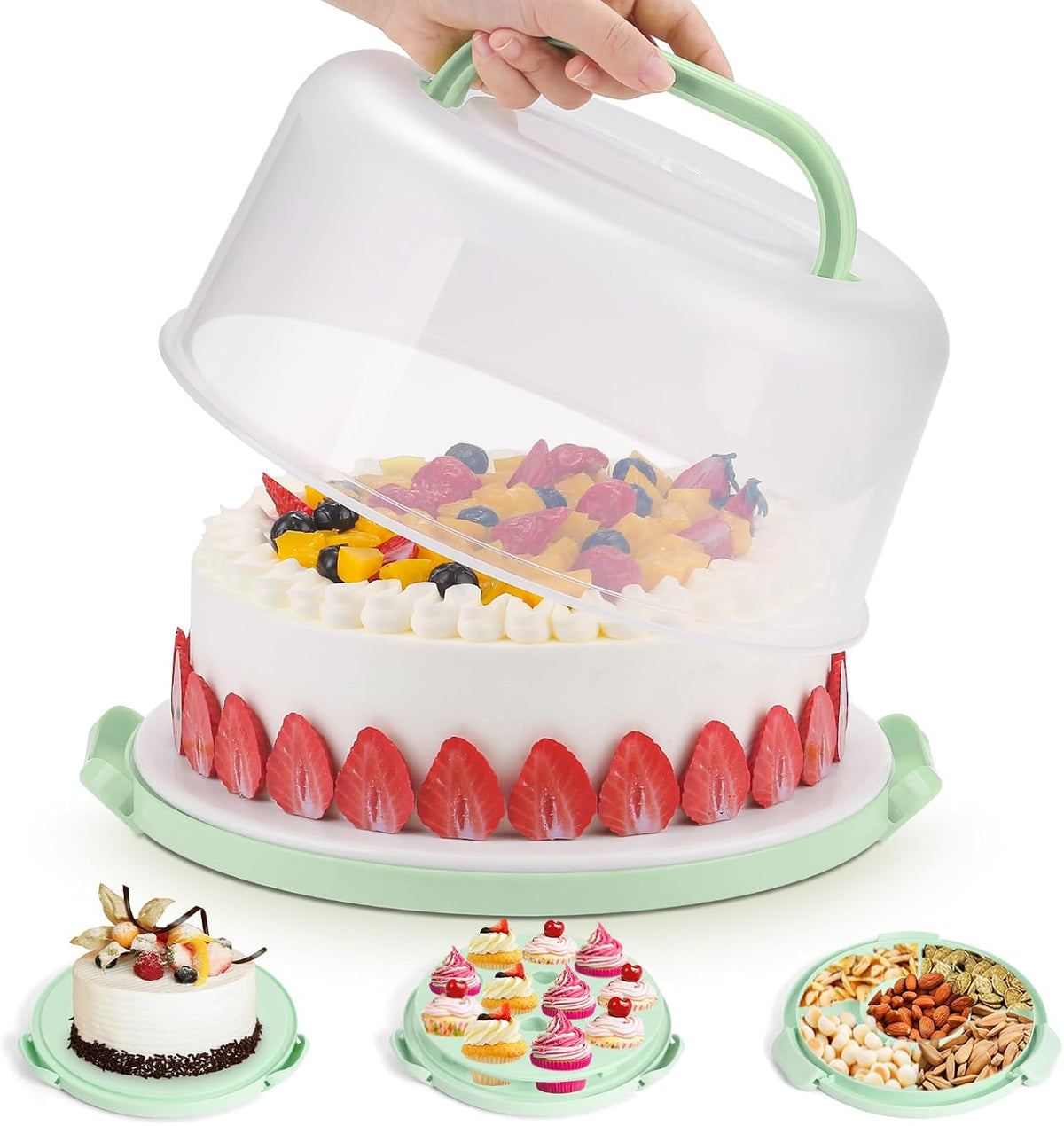 Cake Carrier with Lid and Handle - Cake Containers, BPA-Freeï¼ŒPerfect Gifts