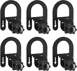6 Pcs Non-Slip Mattress Grippers for Metal Bed Frame, Heavy Duty Mattress Gaskets, Keep Mattress from Sliding, Adjustable Anti-Slide Brackets, Black