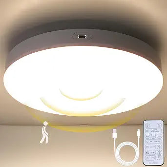 10,000mAh Rechargeable Motion Sensor Ceiling Light with Remote, 7.68 Inch