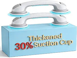 2 Pack 16.14 Grab Bars for Bathtubs and Showers, Shower Handles for Elderly Suction Cup Grab Bars for Shower Wall Heavy Duty, Safety Grab Bar for Seniors Suction Bathroom, No Drilling Waterproof
