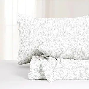 Wake In Cloud - Boho Bed Sheets, 4-Piece Sheet Set, Bohemian Chic Farmhouse Country Neutral Modern Aesthetic Pattern Printed Bedding, Deep Pocket, Grey, Full Size