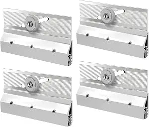 4 Pack M 6053 Frameless Shower Door Roller Assemblies  3/4" Plastic Wheels with Ball Bearings,Chrome Aluminum Bracket,Replacement Kit for Glass Sliding Doors Parts