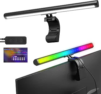 Smart Monitor Light Bar with RGB Backlight, Software-Controlled Display Color & Music Sync, LED Desk LampMonitor Light for Gaming/Work with 16M Colors & 18 Modes  16"