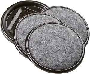 SoftTouch 2-1/2" Round Reusable Carpet Bottom Furniture Caster Cups for Office Chairs, Desks, and Carts, Furniture Wheel Caster Cups for Carpet and Hardwood Surfaces, 4-Pack, Brown
