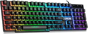 Wired Gaming Keyboard for Mac PC PS5 PS4 Xbox One Gamers RGB Backlit