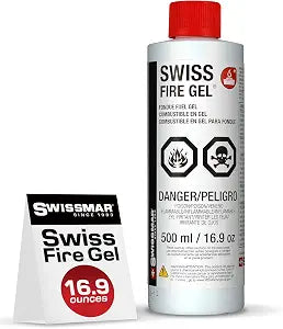 Swissmar Fire Gel Refill - Ideal for Fondue Fuel Burners & Portable Stove, Fluid Fuel Refill for Indoor & Outdoor Use, Lighter Fluid, Burns Longer - 16.9 Ounce
