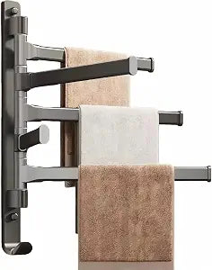 Swivel Towel Rack BSELUTNGY - Durable Space Saving Towel Racks for Bathroom Outdoor for Pool Over The Door Towel Rack Ideal for Balconies Cabinets Kitchens Perfect for Any Decor Style