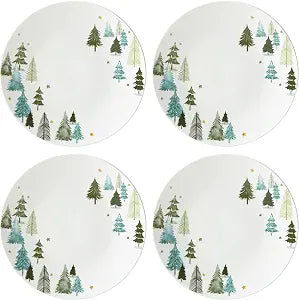 Lenox Balsam Lane Porcelain Christmas Dinner Plate Set for 4