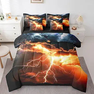 Erosebridal Lightning Storm Queen Comforter Set 7 Piece for Kids Boys Teen