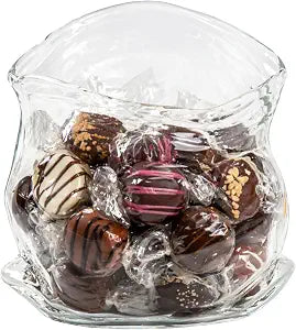 Restaurantware Vetri UNZIPPED Clear Glass Bag Bowl, 8 oz, Hand-Blown Glass Candy Dish, Dishwasher, Microwave, and Freezer Safe