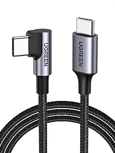 UGREEN 60W Right Angle USB C Cable, Fast Charging Cable, 3.3ft