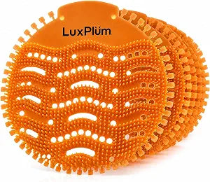 Urinal Screens Deodorizer 10 Pack Long-Lasting Orange Scent, Splash Control Urinal Mats Odor Eliminator for Wet & Dry Urinals Bathroom Freshener, Toilet Deodorizer, Urinal Cakes