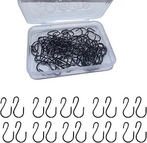 60 PCS S Hooks, 1 Inch Mini Black S-Hooks for Hanging, Iron Hooks for Jewelry, Kitchen Utensils, Pots, Ornaments, No-Tool Installation Organization