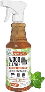 Mighty Mint Wood Cleaner & Conditioner Spray  Plant-Based Formula Cleans, Polishes & Renews Wood Furniture, Cabinets & Floors  Peppermint Scent, 16 oz