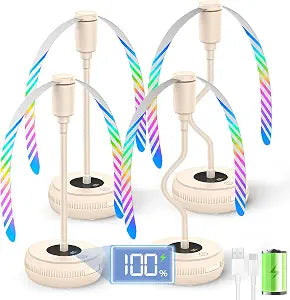 TriPole Fly Fans for Tables, Rechargeable Outdoor Food Fan with LED Display