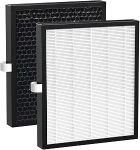 2 Pack KJ217 Replacement Filter Compatible with MOOKA KJ217 Smart Air Purifier, 3-in-1 Replacement Filter with High-Efficiency Activated Carbon and Pre-filter for Pets Odor, Smoke, Dust