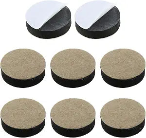 MEETOOT 8-Pack Self-Adhesive Furniture Bed Leg Risers, Round Table Foot Pads Raise 1/2 Inch Height with Felt Pads, Black