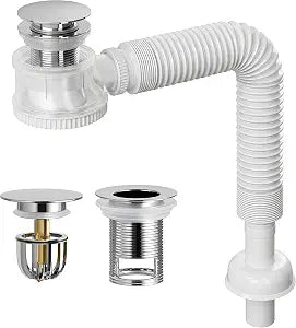 Universal Bathroom Sink Drain Kit, Space-Saving Anti-Odor Bottle Trap