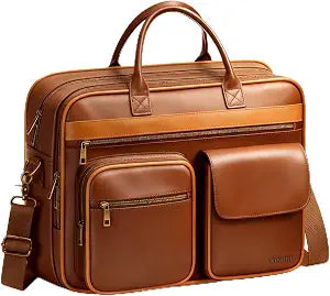 Ytonet PU Leather Messenger Bag for Men, 15.6 Inch Vintage Laptop Briefcase