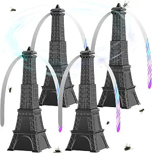 Fly Fans for Tables, Fly Repellent Fan Keep Flies Away, Battery Powered Bug Fans with Holographic Blades for Picnic, BBQ, Restaurant, Party and Kitchen, Indoor and Outdoor 4 Pack