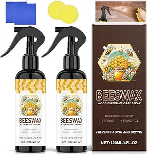2PCS Beeswax Wood Polish Spray, 2026 New Bees Wax Furniture Polish and Cleaner, Multi-Purpose Beeswax Floor Spray, Restores Shine Removes Scratches, For Kitchen, Furnishings and Wooden Floors