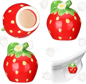 Honeydak 2 Pack Decorative Toilet Bolt Covers, Red Green, Strawberry