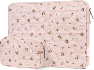 MOSISO 13-14 inch Laptop Case, 13.3 inch Puffy Laptop Sleeve,Roseate Petals