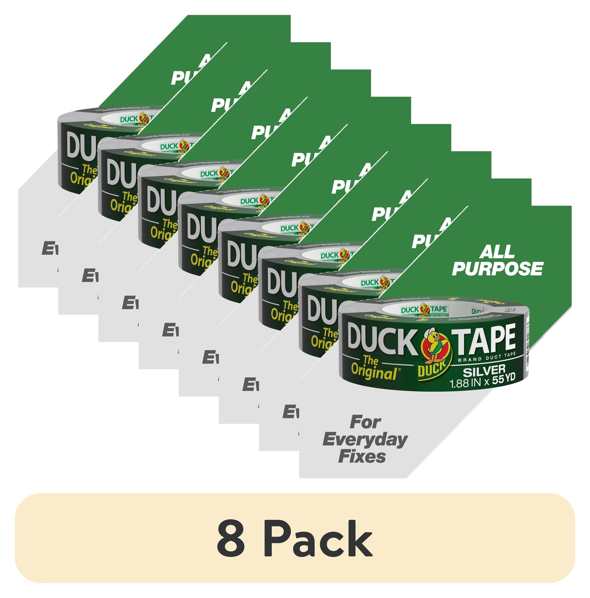 (8 pack) The Original Duck Tape Brand Duct Tape, 1.88 in. x 55 yd., Silver