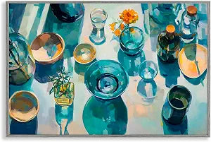 Glass Breakfast Table Still Life, 12 x 18 Inch Framed Gicle Print