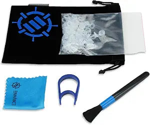 ENHANCE O Rings Mechanical Keyboard Dampener - Quiet Switch Dampeners Kit 40A Clear (140pcs), Keycap Puller, Keyboard Brush, Cloth and Accessory Bag - Mod Kit for Cherry MX, TTC, Akko Switches, More