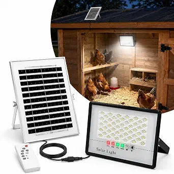 Solar Chicken Coop Light with Timer, Remote Control Shed Light