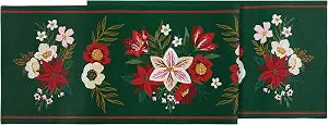 Now Designs Amaryllis Christmas Table Runner - Festive Holiday Decor