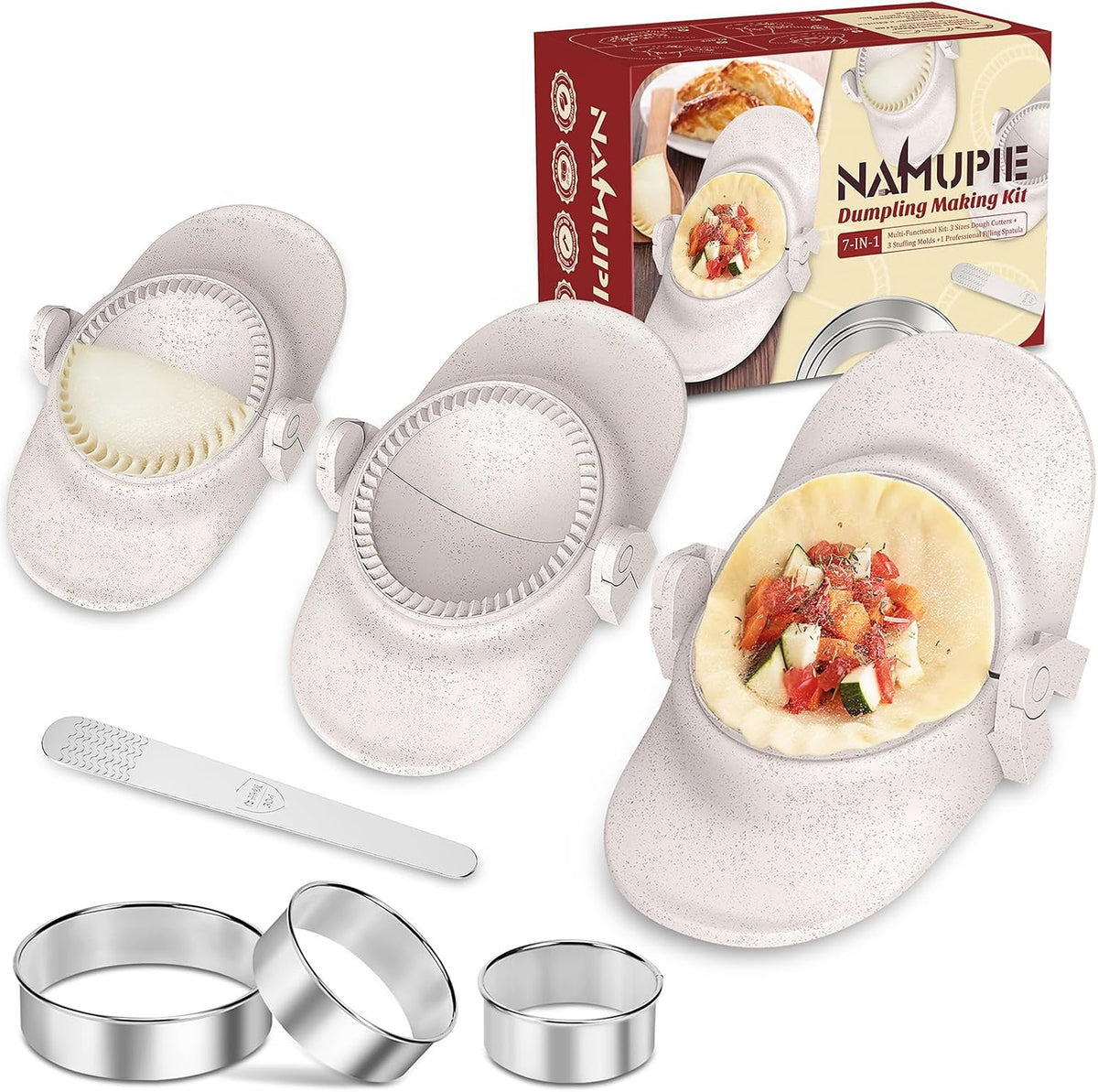 7 Piece Dumpling Maker Kit, Beige