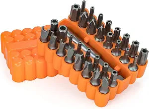 Mutt Tools 33pc Security Bit Set Torx Hex Spanner Tri Wing Tamperproof Bits