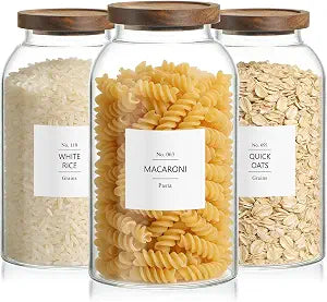 88oz Glass Jars w/Acacia Lids for Flour & Sugar Storage Containers