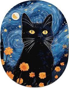 Rimilak Small Mouse Pad 6 x 8 Inch, Irregular Mini Mousepad, Starry Sky Cat