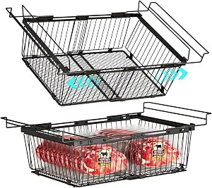 Hanging Freezer Organizer Bins for 5 to 20 Cu.Ft,Leak-Proof Bottom2Pack