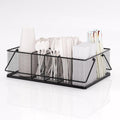 Countertop Paper Plate Organizer, Metal 6-Compartment Utensil Caddy