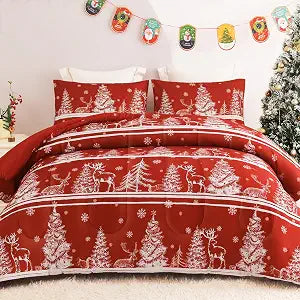 Exclusivo Mezcla Christmas Queen Comforter Set, 3 Pieces