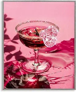 Pink Glimmering Drink Glam Cocktail, 11 x 14 Inch Framed Gicle Print