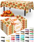 Pureegg Plastic Table Cloth Disposable 8 Pack 54 x 108 Inch, Autumn Maple
